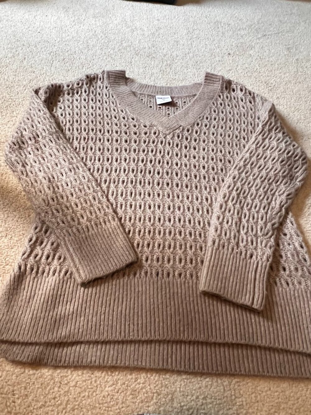 Social Tourist Tan V-Neck Sweater